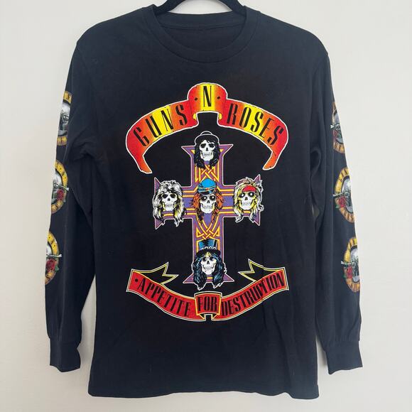 Guns N' Roses 'Appetite for Destruction' Long Sleeve Band Tee in Black - Picture 2 of 7
